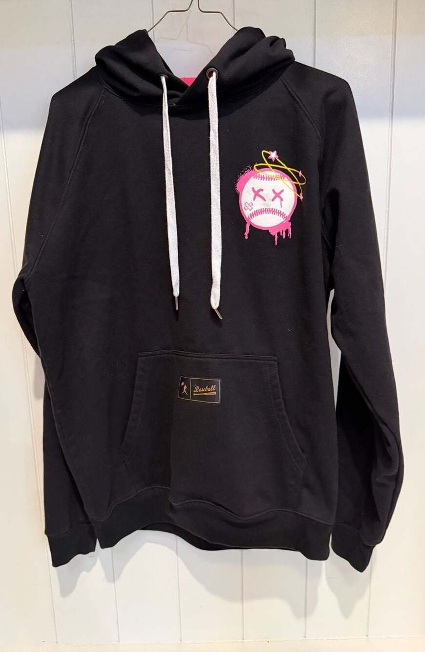 Baseballism Dizzy Baseball Hoodie Black Pink Size M